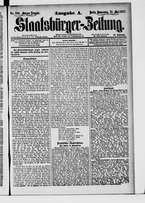 Staatsbürger-Zeitung on May 21, 1903