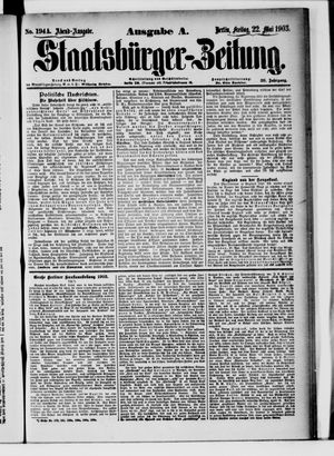 Staatsbürger-Zeitung on May 22, 1903