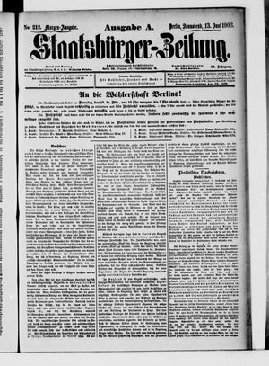 Staatsbürger-Zeitung on Jun 13, 1903