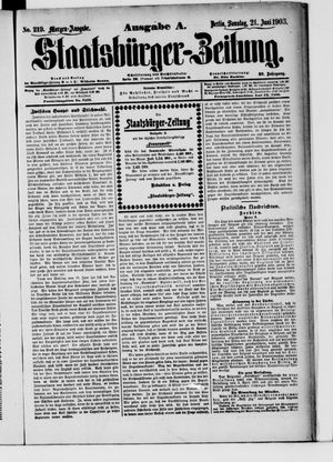 Staatsbürger-Zeitung vom 21.06.1903