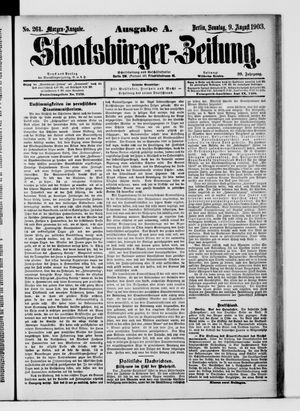 Staatsbürger-Zeitung on Aug 9, 1903