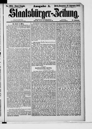 Staatsbürger-Zeitung on Sep 19, 1903