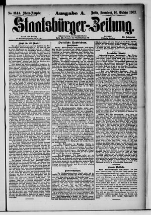 Staatsbürger-Zeitung on Oct 10, 1903