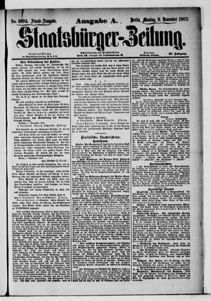 Staatsbürger-Zeitung on Nov 9, 1903