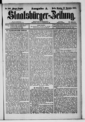 Staatsbürger-Zeitung vom 10.11.1903