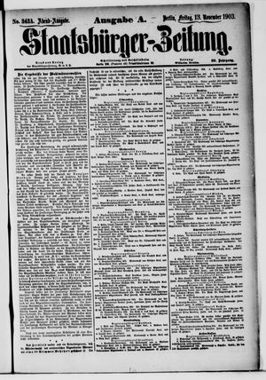 Staatsbürger-Zeitung vom 13.11.1903