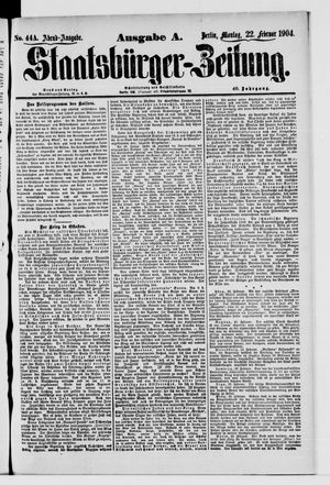 Staatsbürger-Zeitung vom 22.02.1904