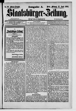 Staatsbürger-Zeitung vom 27.04.1904