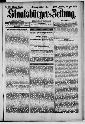 Staatsbürger-Zeitung vom 25.05.1904