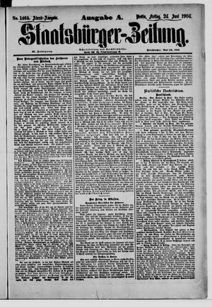 Staatsbürger-Zeitung vom 24.06.1904