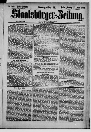 Staatsbürger-Zeitung vom 27.06.1904