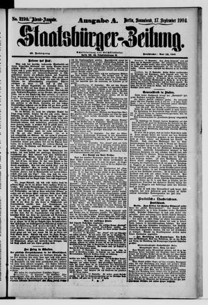 Staatsbürger-Zeitung vom 17.09.1904