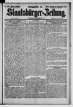 Staatsbürger-Zeitung vom 18.09.1904