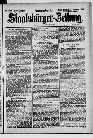 Staatsbürger-Zeitung vom 02.11.1904