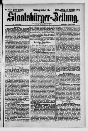 Staatsbürger-Zeitung vom 18.11.1904