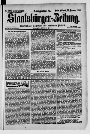 Staatsbürger-Zeitung vom 21.12.1904