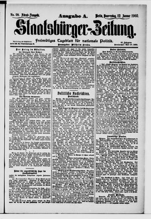 Staatsbürger-Zeitung vom 12.01.1905