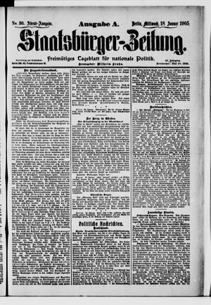 Staatsbürger-Zeitung vom 18.01.1905