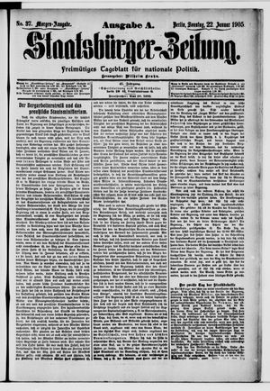 Staatsbürger-Zeitung vom 22.01.1905