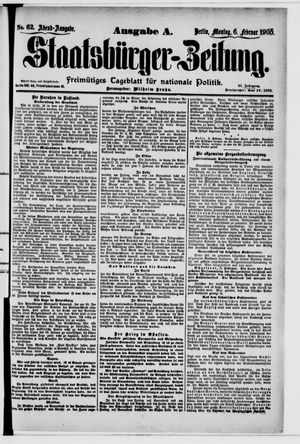 Staatsbürger-Zeitung vom 06.02.1905