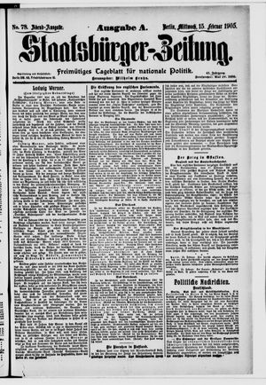 Staatsbürger-Zeitung vom 15.02.1905