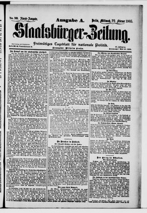 Staatsbürger-Zeitung on Feb 22, 1905