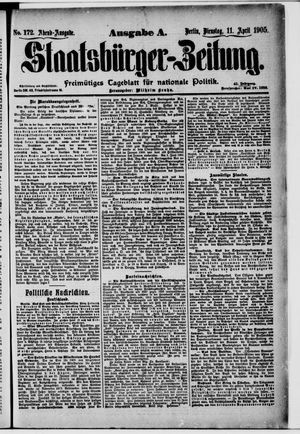 Staatsbürger-Zeitung on Apr 11, 1905