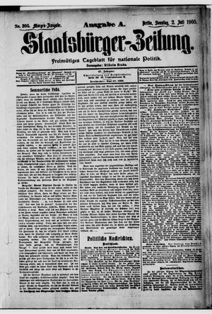 Staatsbürger-Zeitung on Jul 2, 1905