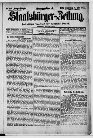 Staatsbürger-Zeitung on Jul 6, 1905