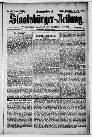 Staatsbürger-Zeitung on Jul 6, 1905
