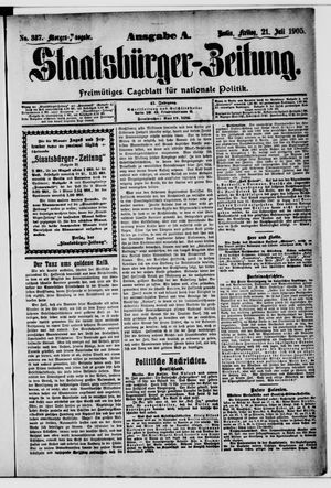 Staatsbürger-Zeitung vom 21.07.1905