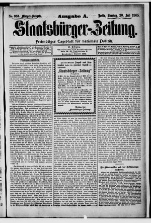 Staatsbürger-Zeitung on Jul 30, 1905