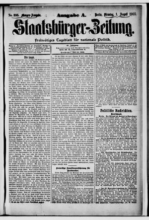 Staatsbürger-Zeitung on Aug 1, 1905