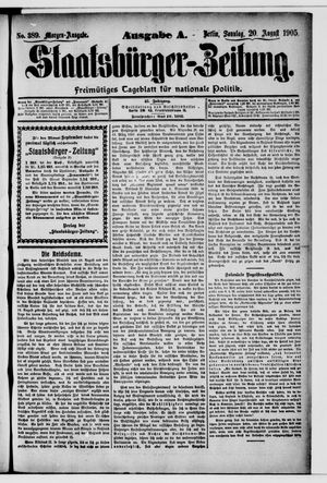 Staatsbürger-Zeitung on Aug 20, 1905
