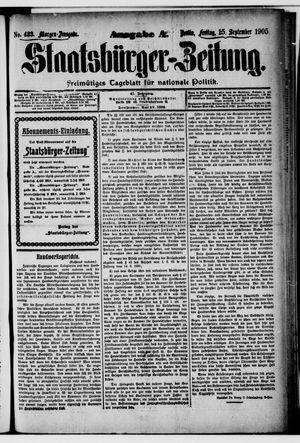 Staatsbürger-Zeitung vom 15.09.1905