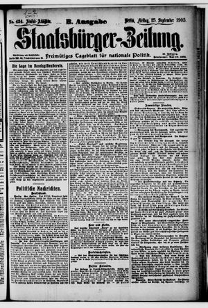 Staatsbürger-Zeitung vom 15.09.1905