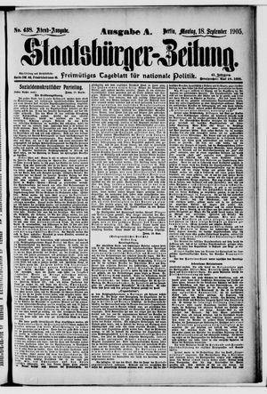 Staatsbürger-Zeitung vom 18.09.1905