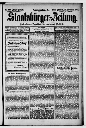 Staatsbürger-Zeitung vom 20.09.1905