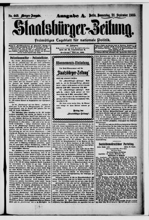 Staatsbürger-Zeitung vom 21.09.1905