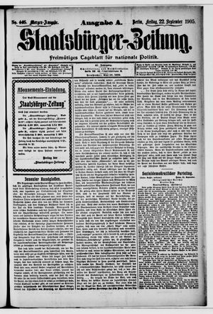 Staatsbürger-Zeitung vom 22.09.1905