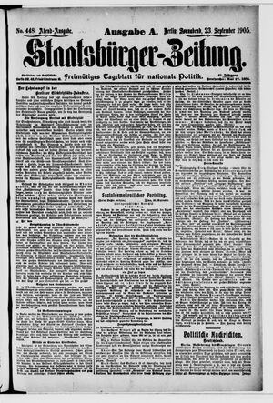 Staatsbürger-Zeitung vom 23.09.1905