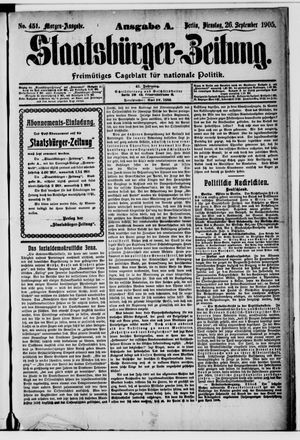Staatsbürger-Zeitung vom 26.09.1905