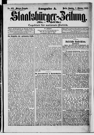 Staatsbürger-Zeitung on Oct 1, 1905