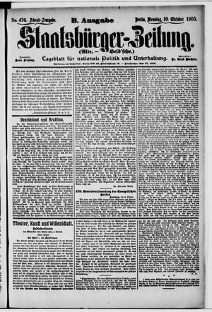 Staatsbürger-Zeitung vom 10.10.1905