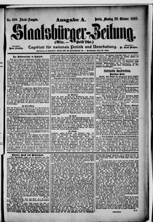 Staatsbürger-Zeitung vom 30.10.1905