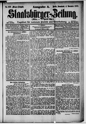 Staatsbürger-Zeitung vom 04.11.1905