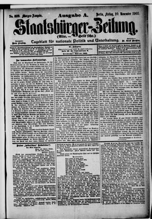 Staatsbürger-Zeitung vom 10.11.1905