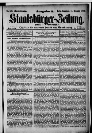 Staatsbürger-Zeitung vom 11.11.1905