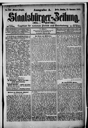 Staatsbürger-Zeitung vom 12.11.1905