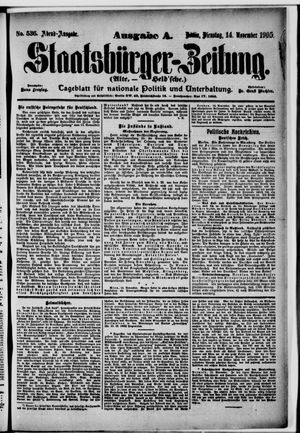 Staatsbürger-Zeitung on Nov 14, 1905
